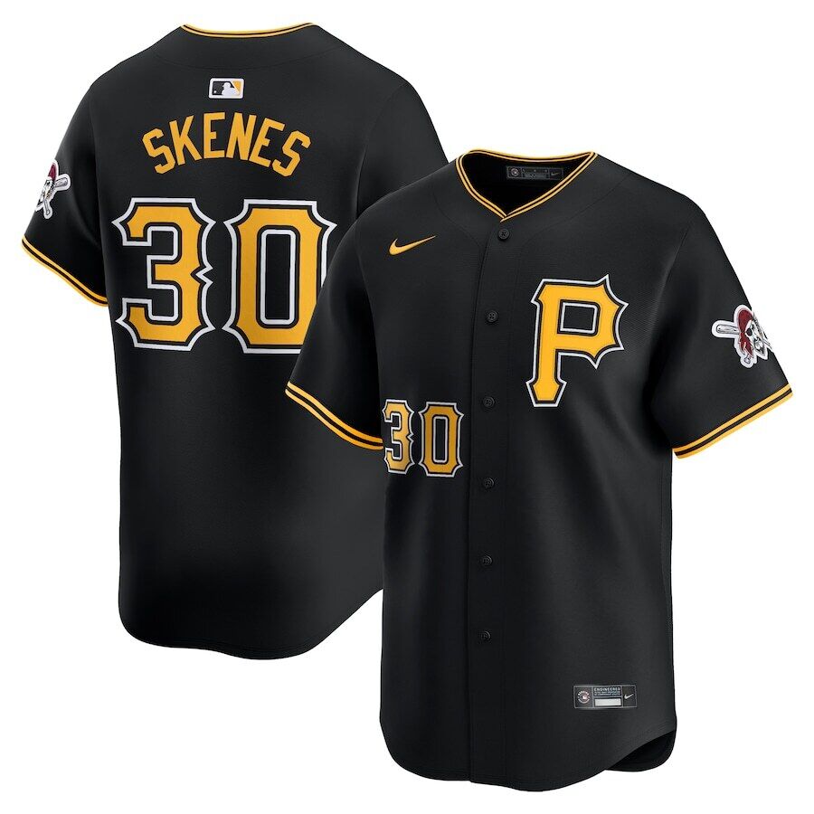 Mens Pittsburgh Pirates #30 Paul Skenes Nike Black Alt Limited Baseball Jersey